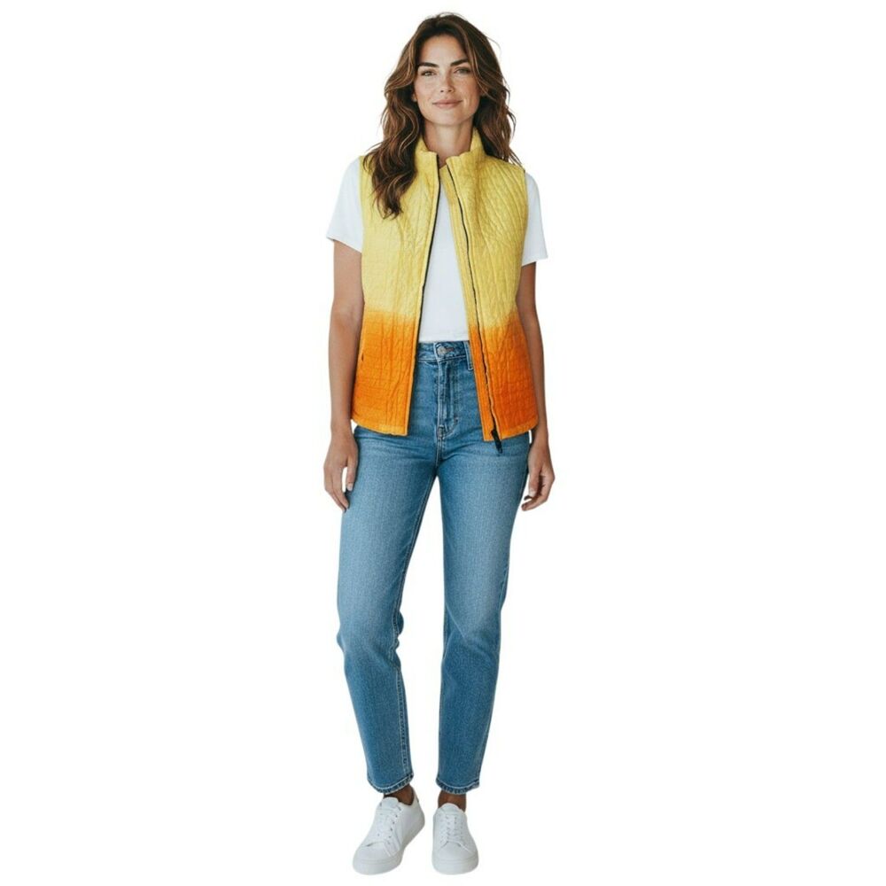 Kiko Comfort Women’s Small Full Zip Vest 100% Silk Brand New Y2K #241